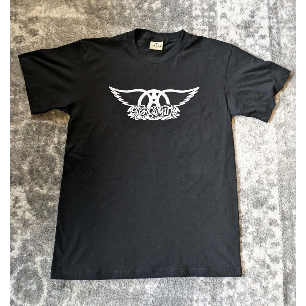 Vintage 90s Y2K Aerosmith Wings Logo T-Shirt - Medium